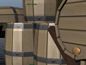 wooden barrel with stand 3D Model