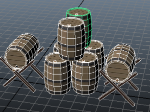 wooden barrel with stand 3D-Modell