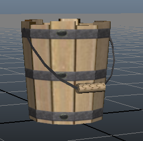 wooden bucket 3D Model .c4d .max .obj .3ds .fbx .stl .blend 