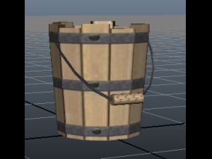 wooden bucket Modelo 3D