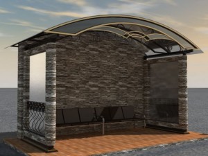 uymy b i u e c b  bus stop Modèle 3D