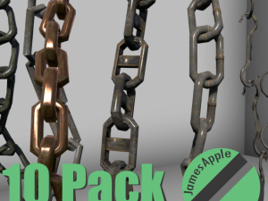 10 pack chains game ready Model 3D