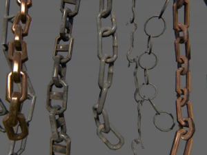 10 pack chains game ready 3D Model
