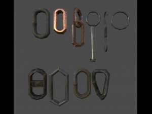 10 pack chains game ready Model 3D