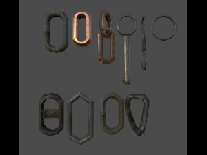 10 pack chains game ready 3D Model