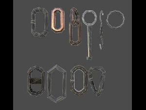 10 pack chains game ready 3D Model