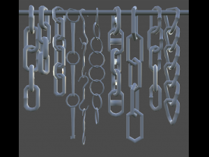 10 pack chains game ready Model 3D