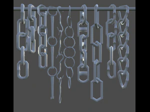 10 pack chains game ready 3D Model