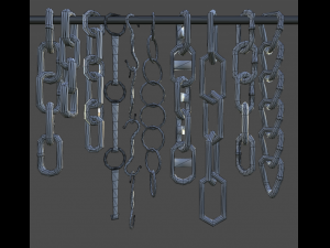 10 pack chains game ready Model 3D