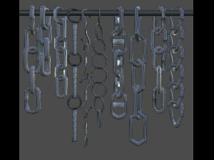 10 pack chains game ready 3D Model