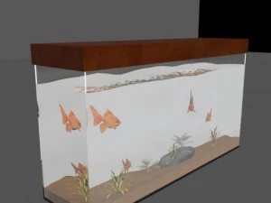 ライトのある水族館 3Dモデル