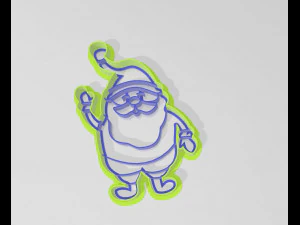cookie cutter two-piece santa clous 3D Print Model