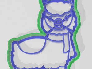 cookie cutter two-piece alpaca Modello di stampa 3D