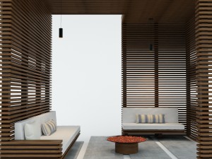 exterior wooden pergola 3D Model