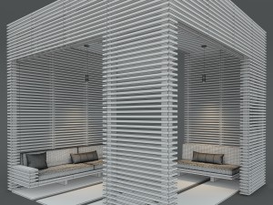 exterior wooden pergola 3D Model