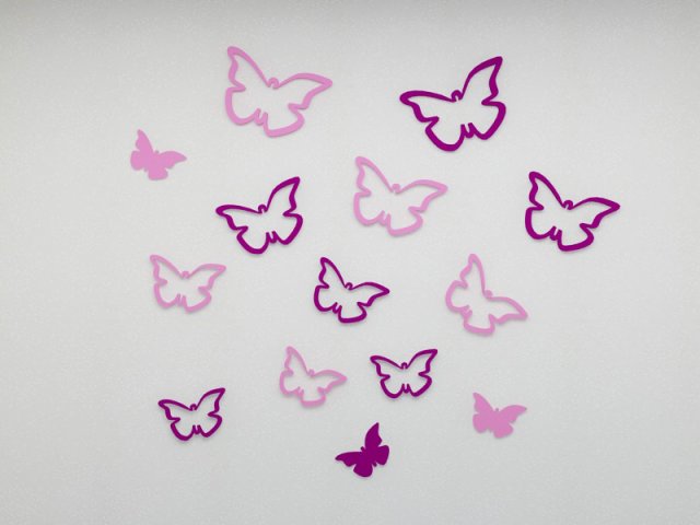 Butterflies 3D Model .c4d .max .obj .3ds .fbx .stl .blend 