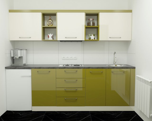 Modern green kitchen 3D Model .c4d .max .obj .3ds .fbx .stl .blend 