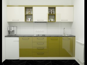 Modern green kitchen 3D Model