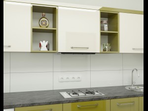 Modern green kitchen 3D Model