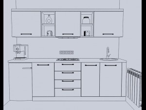 Modern green kitchen 3D Model