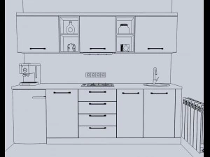 Modern green kitchen 3D Model