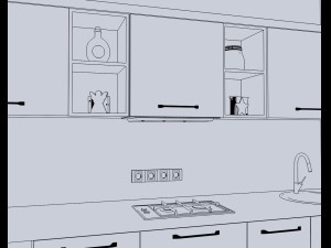 Modern green kitchen 3D Model