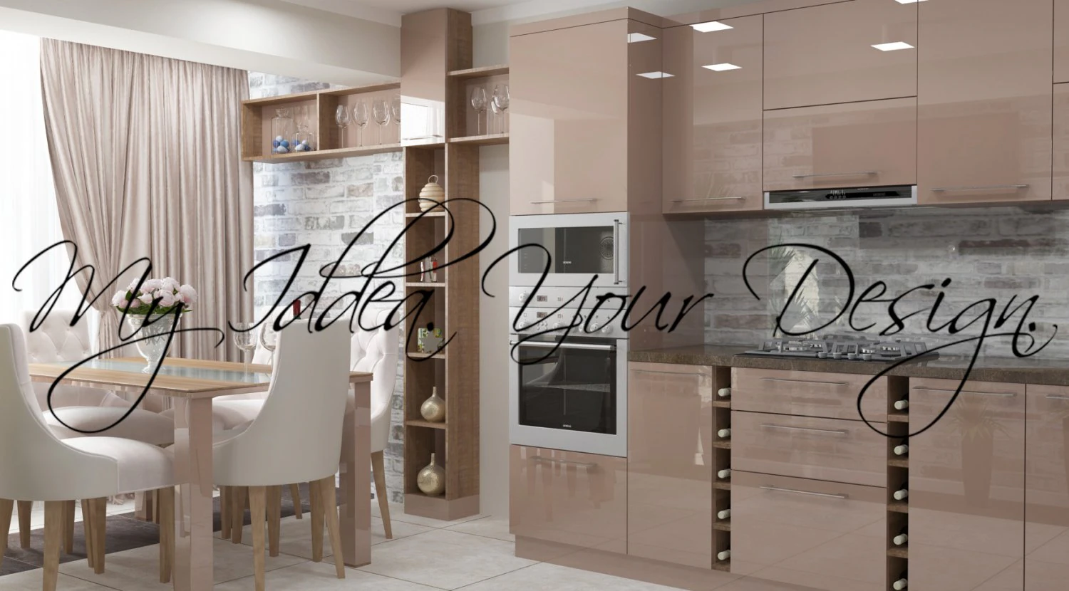 Capuccino modern kitchen 3D Model .c4d .max .obj .3ds .fbx .stl .blend 
