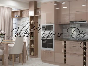 Dapur modern capuccino Model 3D