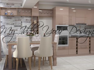 Capuccino modern kitchen Modello 3D