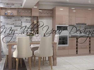 Capuccino modern kitchen 3D Model