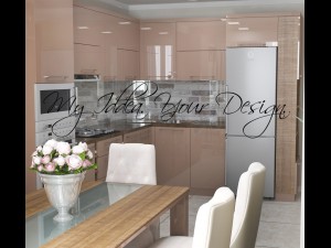 Capuccino modern kitchen Modello 3D