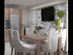 Capuccino modern kitchen Modello 3D