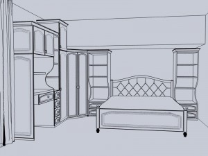 Girls bedroom classical Modelo 3D