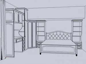 Girls bedroom classical 3D Model