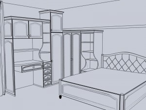 Girls bedroom classical Modelo 3D