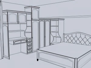 Girls bedroom classical 3D Model