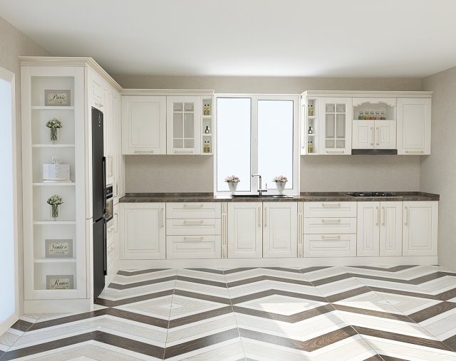 Kitchen classical 3Dモデル .c4d .max .obj .3ds .fbx .stl .blend 