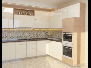Neutral modern kitchen 3D Model