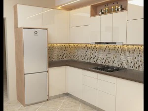Neutral modern kitchen 3D Model