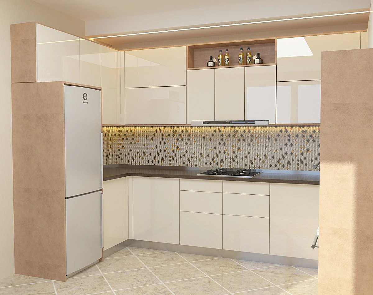 Neutral modern kitchen 3D Model .c4d .max .obj .3ds .fbx .stl .blend 
