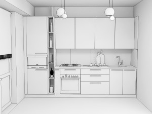 Mini modern kitchen Modelo 3D