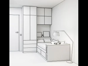 Kids room blue 3D Model