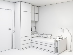 Kids room blue Modelo 3D