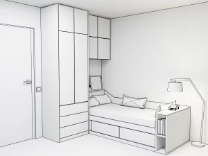 Kids room blue 3D Model