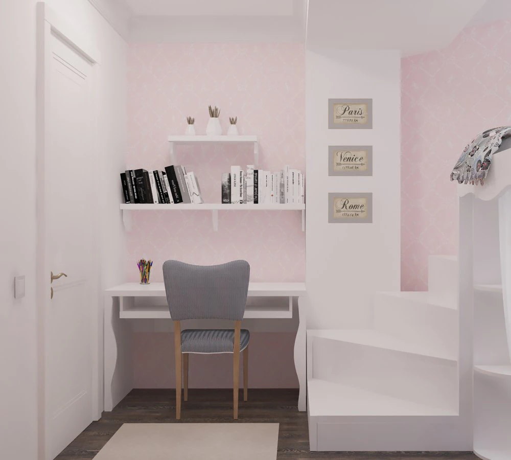 Bunk bedroom 3D Model .c4d .max .obj .3ds .fbx .stl .blend