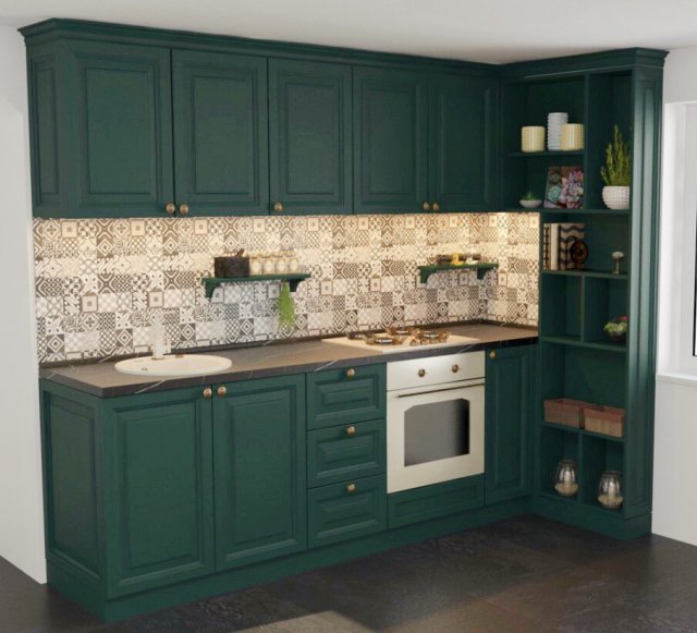 Mini classical kitchen 3D Model .c4d .max .obj .3ds .fbx .stl .blend 