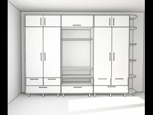 Closet wardrobe 3D Model