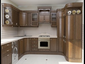 Wood kitchen interior Modèle 3D