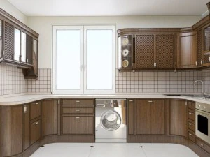 Wood kitchen interior 3D Model