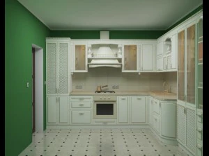 White cabeintry kitchen 3D Model